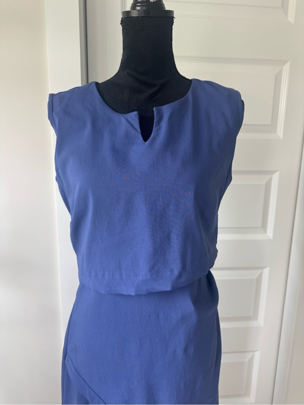 NWT 215$ Porto San Francisco Sleeveless layered Poppycock Dress in Periwinkle M - Picture 3 of 8